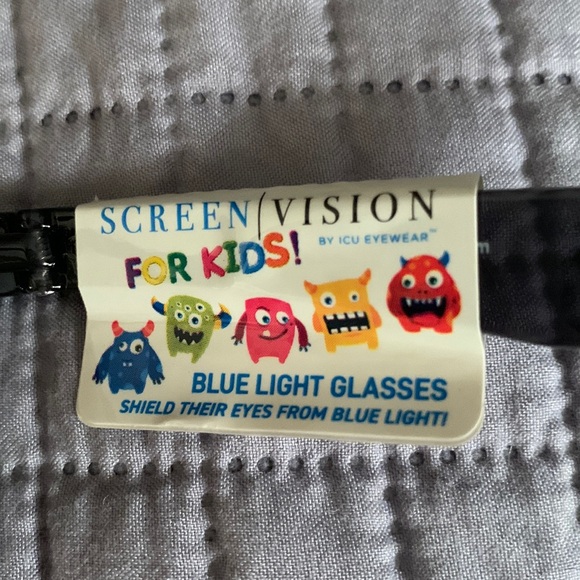 ICU Screen Vision Blue Light Glasses for Kids - Oval Crystal Grey -NWT - Picture 5 of 6